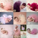 Ensemble jupe tutu et bandeau en tulle pour bb fille, accessoires de photographie pour nouveau - n, ...