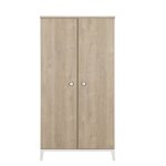 Ensemble lit armoire commode marcel ch�ne blond - blanc