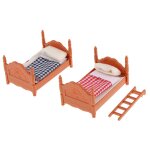 Ensemble de lit double classique, meubles, echelle 1:12, accessoires pour maison de poupe