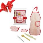 Ensemble de maison de jeu de cuisine pour filles, 6 pièces, tablier de cuisson, kit de moules a gâteaux, ... Ensemble de maison de jeu de cuisine pour filles, 6 pièces, tablier de cuisson, kit de moules a gâteaux, ...