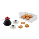 Ensemble maison de poupe, plateau en cramique pour macarons miniatures, biscuits, tasses a caf, jouets, ...