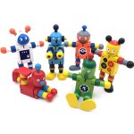 Ensemble de marionnettes en bois, 6 pices / ensemble de marionnettes, robot, jouet d'action, flexible, ...