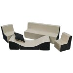 Ensemble de meubles chambre enfant: 2xfauteuil + canap + pouf beige - gris