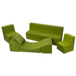 Ensemble de meubles chambre enfant: 2xfauteuil + canap + pouf vert