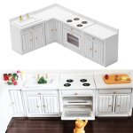 Ensemble de meubles de cuisine pour maison de poupe, miniatures a l'echelle 1 / 12