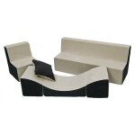 Ensemble de meubles enfant: fauteuil + canap + chaise longue beige - gris