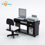 Ensemble de meubles miniatures pour maison de poupe, chaise d'ordinateur, bureau, imprimante, modle ...