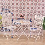 Ensemble de meubles miniatures de style europen en mtal blanc, 3 pices / ensemble, table et chaise, ...