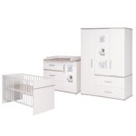 Ensemble de meuble  moritz  - lit bb + commode a langer + armoire 3 portes