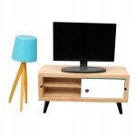 Ensemble de meubles tv hi fi miniatures modernes pour maison de poupe 1 / 6 1 / 12