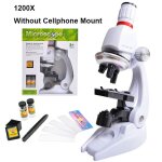 Ensemble de microscope biologique jouet 1200x pour enfants, cadeau microscope monoculaire avec support ...