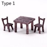 Ensemble de mini table et chaises miniatures, bricolage, micro paysage ferique, ornement de meubles ...