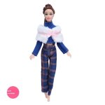 Ensemble de mode pour poupe 30cm barbie avec vtements et manteau en fourrure long pour l'hiver et short ...