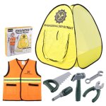 Ensemble d'outils d'ingnierie pour enfants, jeu de simulation, tente, costume de ouvrier de la construction, ...