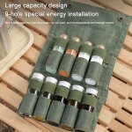 Ensemble de petites bouteilles d'epices pour le camping, avec sac de rangement, bocaux en verre, imperm�able, ...