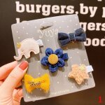 Ensemble de pinces � cheveux pour filles, 5 pi�ces, accessoires pour cheveux, noeud, fleur, animal, �pingles ...