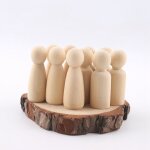Ensemble de poup�es de famille en bois, 40 pi�ces (43mm / 55mm), poup�es a g�teau de mariage inachev� ...
