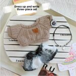 Ensemble de pull et pantalon gris pour poupe en coton 20cm tendance jouet de poupe en coton a stock ...