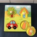 Ensemble de puzzle 3d pour enfant, en bois, planche a main, avec motif de dessin anim, animal, jouet ...