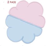 Ensemble de sets de table en silicone pour enfants - 2 sets de table motif nuage sans bpa, antid�rapants, ...