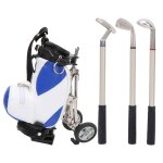 Ensemble de stylos de golf de bureau, 3 stylos  bille et mini sac, sac de maintien pour stylo de golf ...