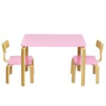 Ensemble table et chaise pour enfant inclus 1 table et 2 chaises bonne protection en bois courb rose ...