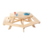 Ensemble table et chaises pinolino nicki 6 places bois massif l 162 x p 162 x h 50