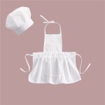 Ensemble de tablier et chapeau blanc de cuisinier mignon pour bb, vtements d'enfants pour sance photos, ...