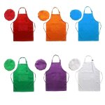 Ensemble tablier de chef pour enfants, 6 pices, costume de jeu de cuisine, peinture artistique