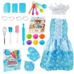 Ensemble tablier et toque de chef rglables pour enfants, garons et filles, vtements de cuisine et ...