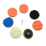 Ensemble de tampons de polissage, 7 pices, eponge de 4 pouces avec adaptateur de perceuse m14 pour polisseuse ...