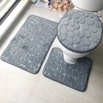 Ensemble de tapis de bain autoportant antidérapant en mousse a mémoire de forme - doux, confortable, ... Ensemble de tapis de bain autoportant antidérapant en mousse a mémoire de forme - doux, confortable, ...