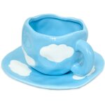 Ensemble de tasses a caf avec soucoupe - nuage mignon dans le ciel - cadeau pour femme - pour anniversaire ...