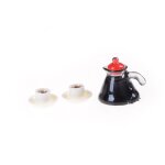 Ensemble de tasses et soucoupes a caf� pour maison de poup�e, ensemble d'outils miniatures, 3 pi�ces, ...