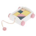 Ensemble de train en bois, blocs en bois, jouets de voiture, maison de poupe, chariots miniatures en ...