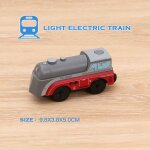 Ensemble de train electrique rc, locomotive a fente magn�tique moul�e, jouet adapt� au train en bois ...