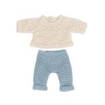 Ensemble tricot 21cm - pull et pantalon bleu