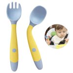 Ensemble d'ustensiles pour bb - cuillre et fourchette souples sans bpa pour tout - petits, design ...