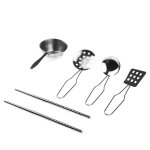 Ensemble d'ustensiles de cuisine pour enfants, 5 pi�ces, en acier inoxydable, pour faire semblant de ...