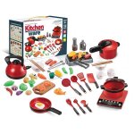 Ensemble d'ustensiles de cuisine, jouet educatif interactif avec plaques de cuisson a induction, cuisine ...