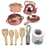 Ensemble d'ustensiles de cuisine miniatures pour maisons de poup�es ¿ jouets en alliage durable pour ...