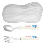 Ensemble d'ustensiles portables avec bote en acier inoxydable, 2 pices, cuillres, fourchettes, couverts ...