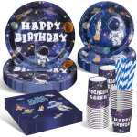 Ensemble de vaisselle de f�te spatiale, d�coration pour anniversaire d'enfant, assiettes de f�te astronaute, ...