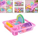 Ensemble de vaisselle incassable pour enfants et accessoires de cuisine, avec assiettes, panier d'egouttage ...