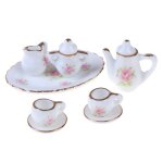Ensemble de vaisselle miniature pour maison de poup�e, 8 pi�ces, echelle 1 / 12, service a th� en porcelaine, ...