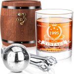 Ensemble de verres a whisky 1995 dans une bote tonneau, cadeau pour 30e anniversaire, cadeau d'anniversaire ...