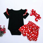 Ensemble de vtements 3 pices pour bbs filles ensemble a volants et manches courtes pour bbs filles, ...