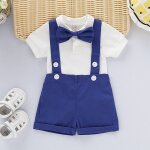 Ensemble de vtements pour bbs garons, barboteuse a manches courtes, bretelles, short, tenue pour ...
