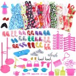 Ensemble de vtements colors pour poupe, 85 pices / ensemble, robes, chaussures et bijoux, accessoires ...