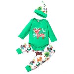 Ensemble de vtements de nol pour nouveau - n, barboteuse + pantalon + chapeau, pour enfants, 3 pices ...